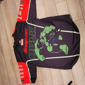 DOUG HERBERT Autograph Snap On HULK‎ Pattern Mens Medium NHRA Racing Jersey RARE
